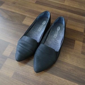 DR. SCHOLL'S ANYWAYS FLAT Black Snake Print Pointy